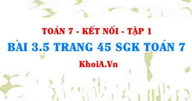 Bài 3.5 trang 45 SGK Toán 7 tập 1 Kết nối tri thức